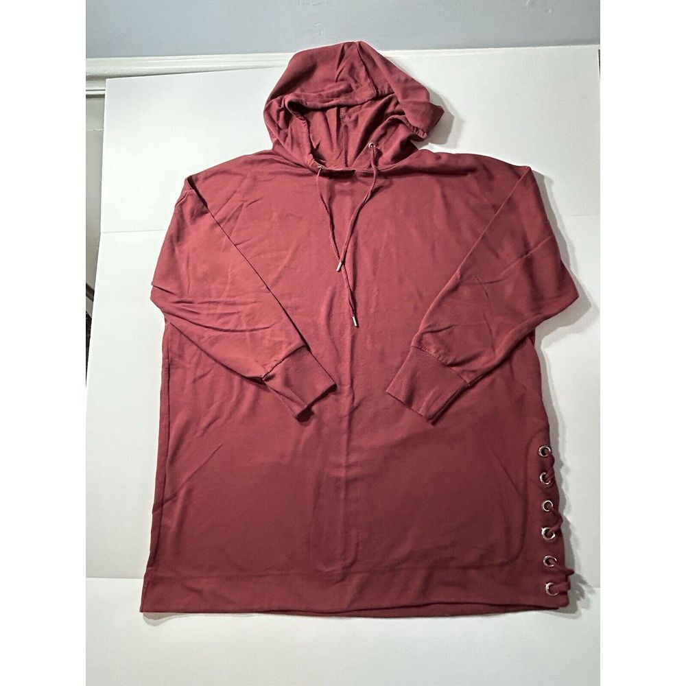 Woman Within Hoodie Women 18 Pullover Activewear Pocket Maroon